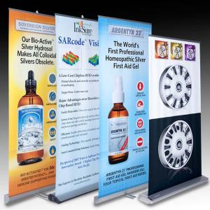 Quality Retractable Banner Stands , advertising aluminum roll up banner stand wholesale