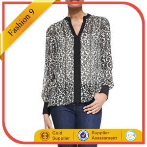 Quality Solid-Trim Printed Tunic Blouse wholesale