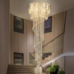 Modern Double Spiral Staircase Lustre Crystal ceiling lights for entrance