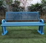 Powder Coated Blue Metal Garden Bench For Outdoor Street Playground Leisure