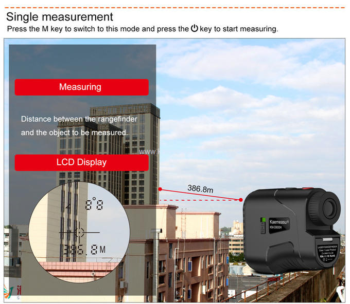 kaemeasu Laser Rangefinder Distance Measuring Water Proof Hunting Range Finder Telescope D1000