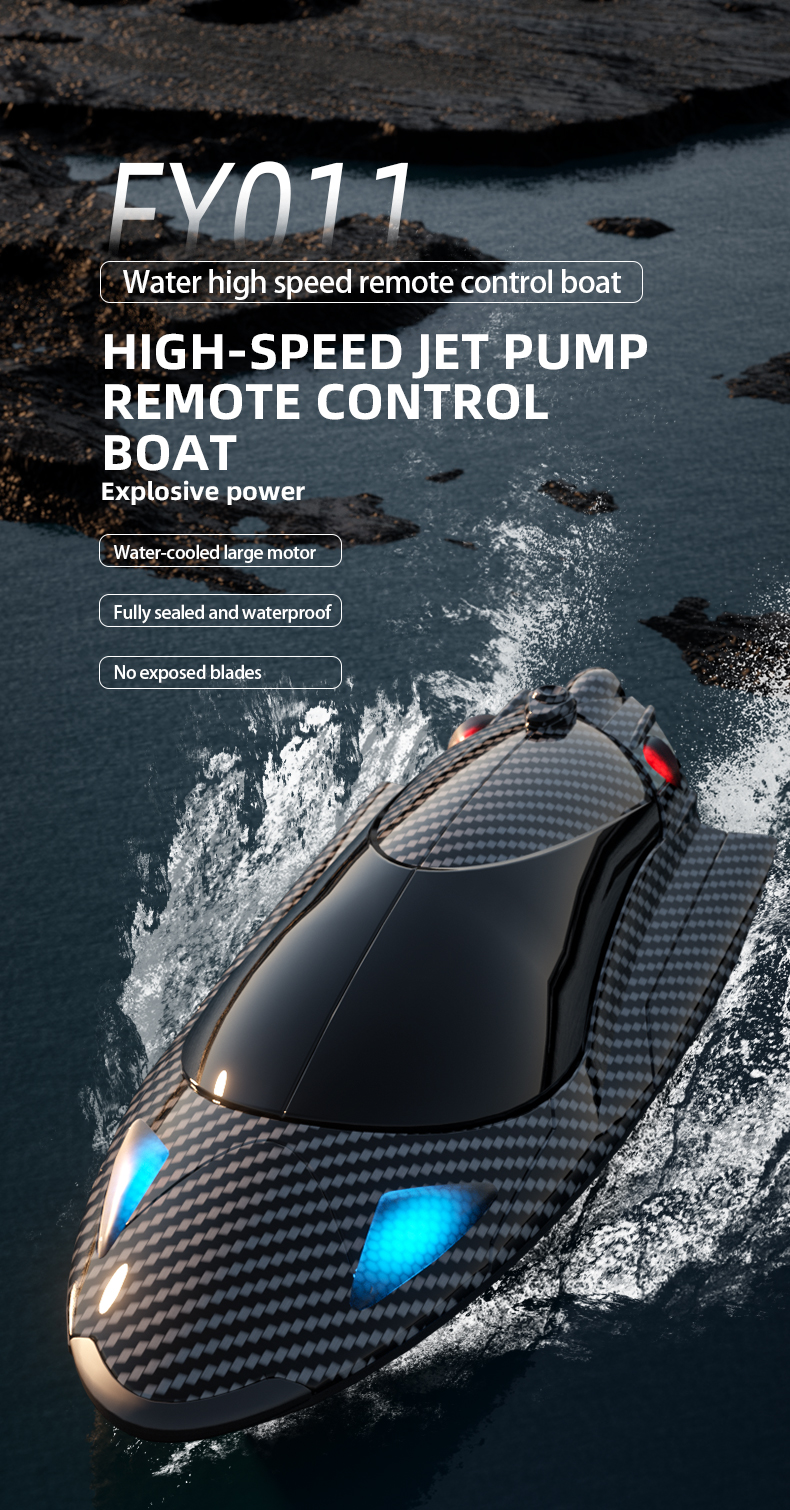 Indoor/Outdoor Outdoor Speed Turbojet Remote Control Boat for Adult and Children Fy011 2.4g Plastic Water Toy Boat