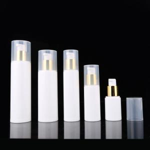 Quality Portable Gold Pump Shell White Plastic 5/10/15ml Airless Bottle wholesale