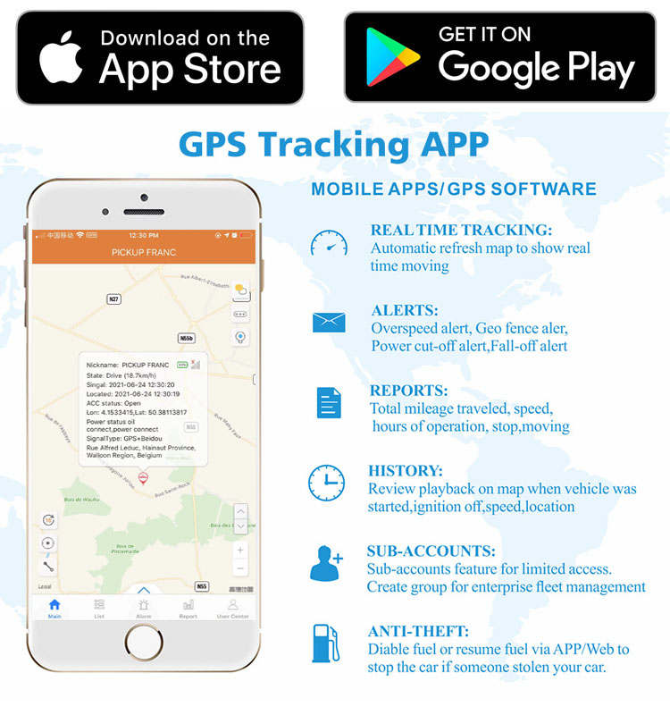 95VDC Audio 4G GPS Tracker MTK GSM TCP Hidden Oil Electricity Cut Off