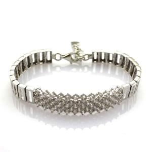 Quality 925 Silver Silver Link Bracelet Clear Cubic Zircon Tennis Bracelet (YAQS005) wholesale