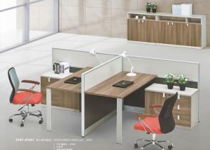 Quality modern 2 seats office wooden staff panel workstation table furniture in warehouse wholesale