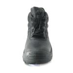 Black Genuine Leather Shoes Mesh Upper Steel Toe Work Shoes For Men