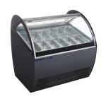 Curved Glass Ice Cream Showcase Freezer 16 Pans 1510*1100*1280mm Customized