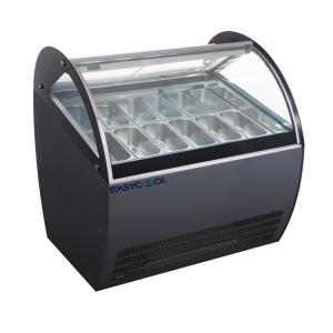 Quality Curved Glass Ice Cream Showcase Freezer 16 Pans 1510*1100*1280mm Customized Color wholesale