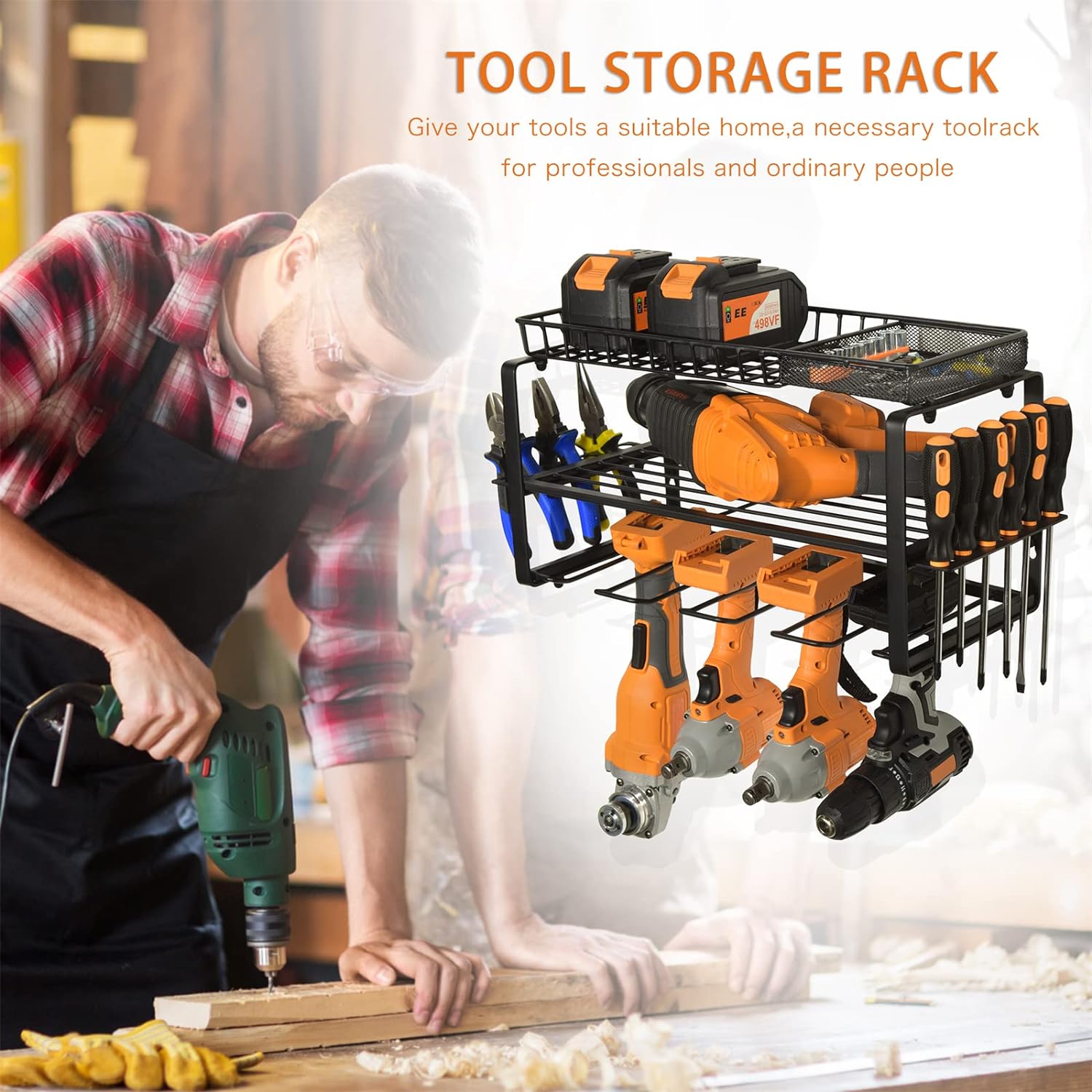 Black Mesh Frame Power Tool Organizer for Handheld Power Tools Customized Logo Acceptable
