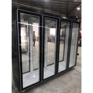 Quality 2500L Reach In Cooler 4 Glass Door Refrigerator For Convenience Store wholesale