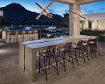 Customized Outdoor Concrete Furniture GRC Patio Garden Bench Table For Poolside