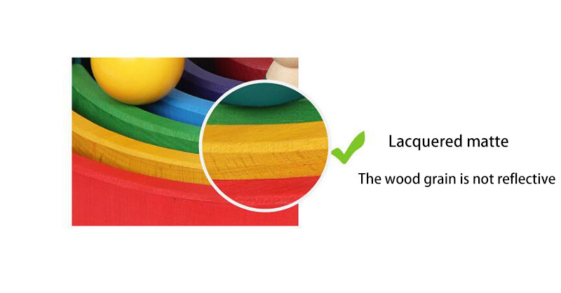 Brown 18cm Rainbow Wooden Building Blocks Toy Creative Educational