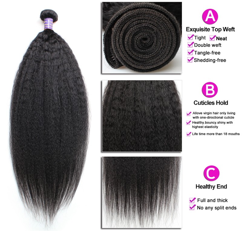 Yaki Straight Indian Natural Looking Hair Weft 10-30Inch Cheap Extensions Hair