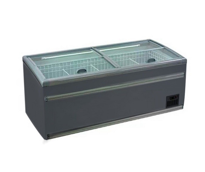 Supermarket No Frost Island Freezers Large Glass Door Chest Display Freezer