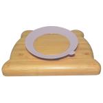 MHC Silicon Divided Suction Dining Kids Wooden Food Bamboo Cutlery Silicon Baby