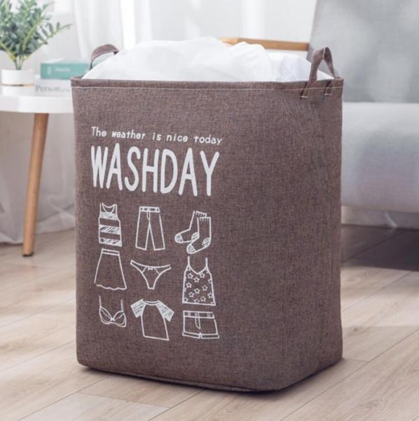 White Kids Baby Cotton Canvas Fabric Storage Bin Dirty Cloth Toys Collecting
