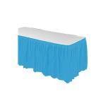 KINSHUN Plastic Table Skirt Rectangle Light Blue Color Party Table Skirt