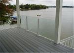 Commercial Frameless Glass Deck Railing Systems Stainless Steel Round Post