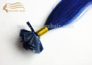Quality Fashion Hair, 22&quot; 1.0 Gram Bule Color Silk Straight Pre-Bonded Flat-Tip Remy Hair Extension For Sale wholesale