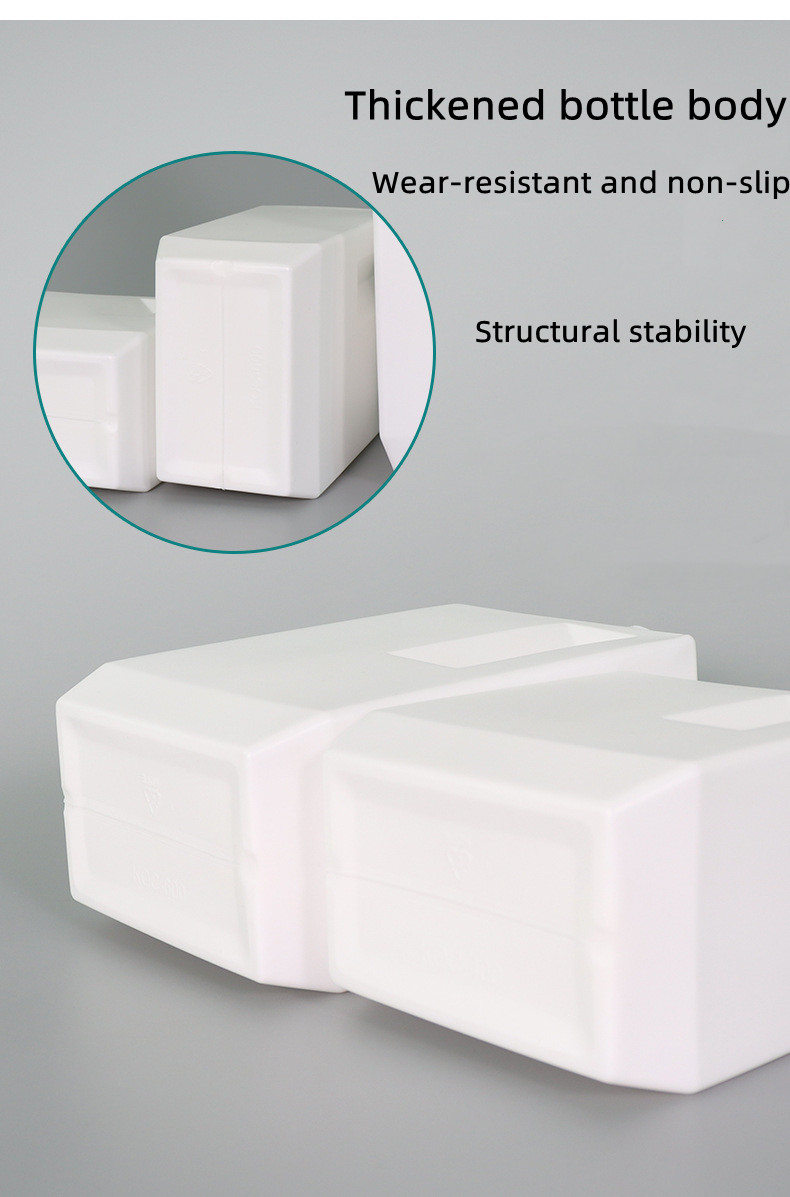 Square Empty HDPE 1l 2l Laundry Detergent Bottle With Screw Cap