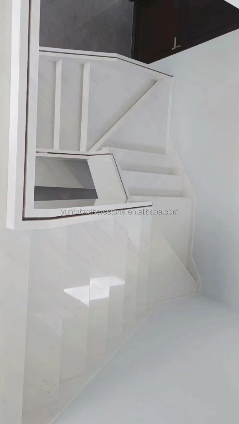Indoor Villa Modern Natural Stone Stairs Design for Polished Straight Steps