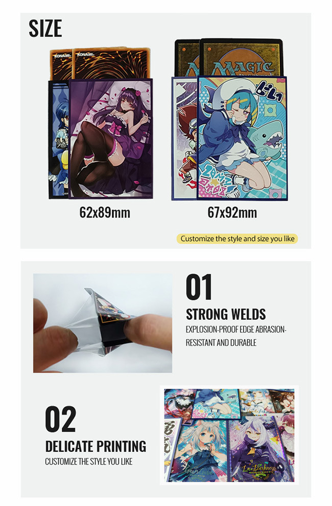 Customized Printing Art Card Sleeves Yugioh MTG TCG Anime Custom Trading Board Game Sleeves