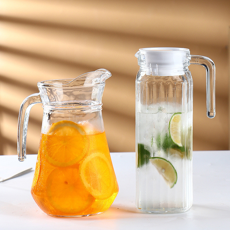 Wholesale Water Drinking Bottle Glass Transparent Water Jug Pitcher