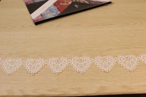 Quality Romantic Guipure Lace Edging , ODM Heart Lace Trim Meshground wholesale
