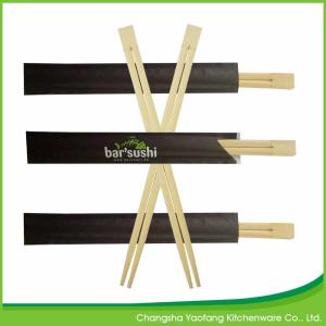 Quality Restaurant 24cm Sushi Roll Chopsticks Twins Bamboo Open Paper Packing wholesale