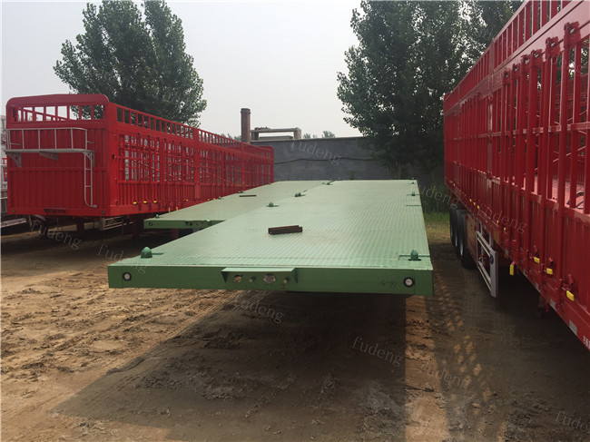 40ft 20ft 3 Axles Flatbed Container Trailer , Container Semi Trailer 60-70Tons