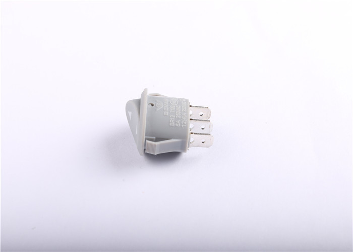 6A 10A 250VAC Oval Rocker Switch , Grey 2 Position Momentary Toggle Switch