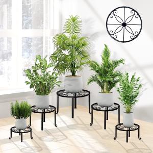 Quality Metal Flower Pot Stand Black Steel Vintage Powder Coating Plant Pots Planters Rack wholesale