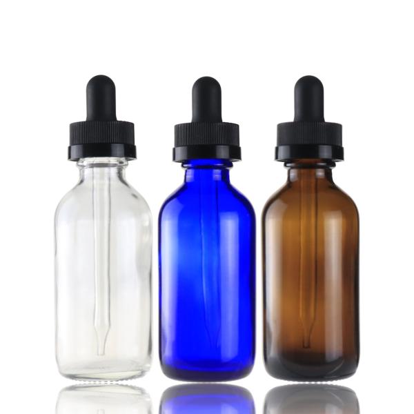1oz 2oz 3oz 4oz Cobalt Blue Boston Glass Bottle for Cosmetics Essential Oil