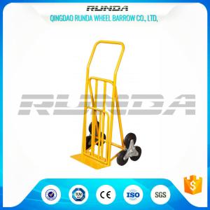 Quality Yellow Powder Coating Hand Truck Dolly Six Tires 200mm Toe Plate For Shopping wholesale