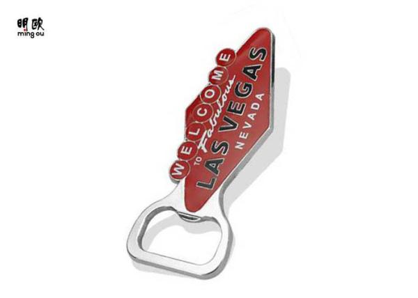 Cheap Promotional Zinc Alloy Bottle Cap Bottle Opener Silver Color With Soft Enamel for sale