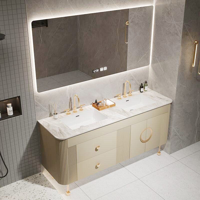 MR-MDF Material Freestanding Double Sink Modern Floating Bathroom Vanities for at Low