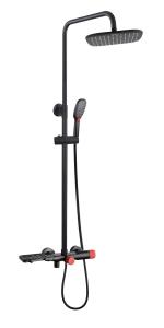 Quality 59% Cu Thermostatic Shower Faucet Nickel 8um Black Tap And Shower Set wholesale