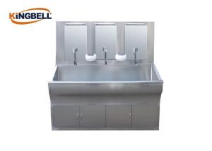Quality Three Person Medical Grade Stainless Steel Sinks Ergonomics Leakage Protection wholesale