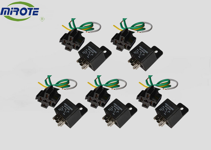 6.3mm Car Truck Vehicle 5 Wire Relay Socket 12V 30 / 40Amp Good Performance automotive relay socket block
