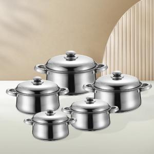 Quality Hot Selling Different Size Kitchen Soup Pot Set 5pcs Stainless Steel Cookware Set Ollas Cooking Pot Set wholesale