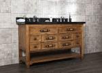 Heat Resistant Granite Bathroom Vanity , Double Sink Bathroom Vanity Elegant
