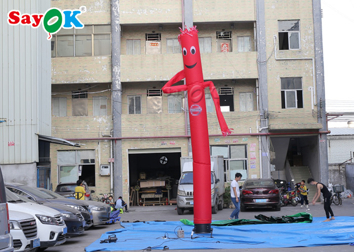 Dancing Air Puppets Single Leg Red Inflatable Air Dancer Wave Man For Commercial CE SGS