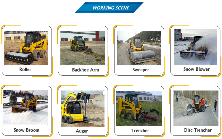 30 HP Mini Skid Steer Loader JC45 Power And Efficiency Heavy Duty Wheel Loader