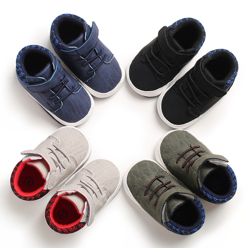 New fashion PU Leather soft sole Casual sport Outdoor toddler baby leather boots