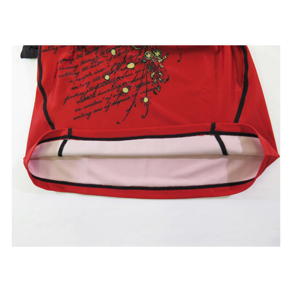 Flat Bottom Red Compression Sports Clothing Long Tops XXS To XXXL Available