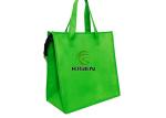Non Woven Insulated Cooler Bags Green Color Customized LOGO For Picnic