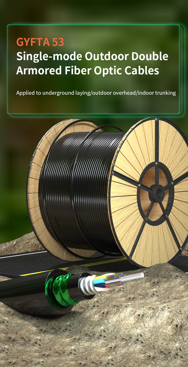 Outdoor Armored Fiber Optic Cable GYFTA53 1 2 4 Core for Long-Lasting Communication
