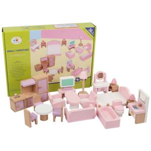 Quality Classical 10.5cm Natural Mini Wooden Doll House Toys Furniture wholesale