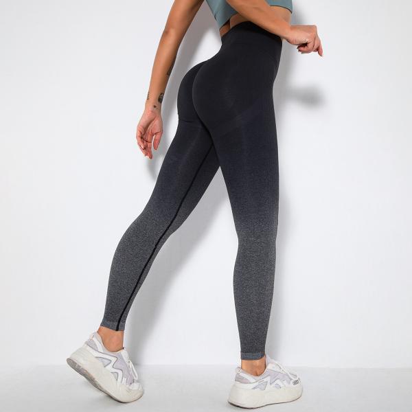 Seamlessly tapered smiley face yoga pants tight butt gym pants sports running